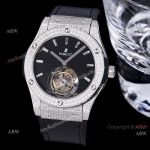 Iced Out Hublot Classic Fusion Diamond Watch 42mm Hublot Tourbillon Watch Replica